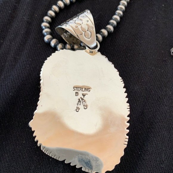 Men's Navajo Turquoise Necklace Pendant Length 20 - Picture 12 of 12